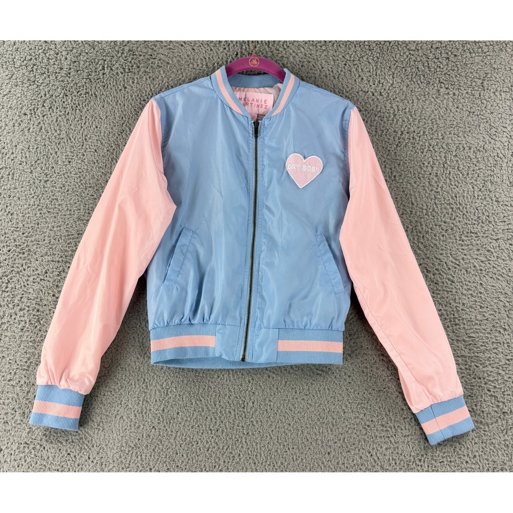 Melanie Martinez Cry Baby Bomber Jacket Womens S Blue Pink Varsity Graphic Rare